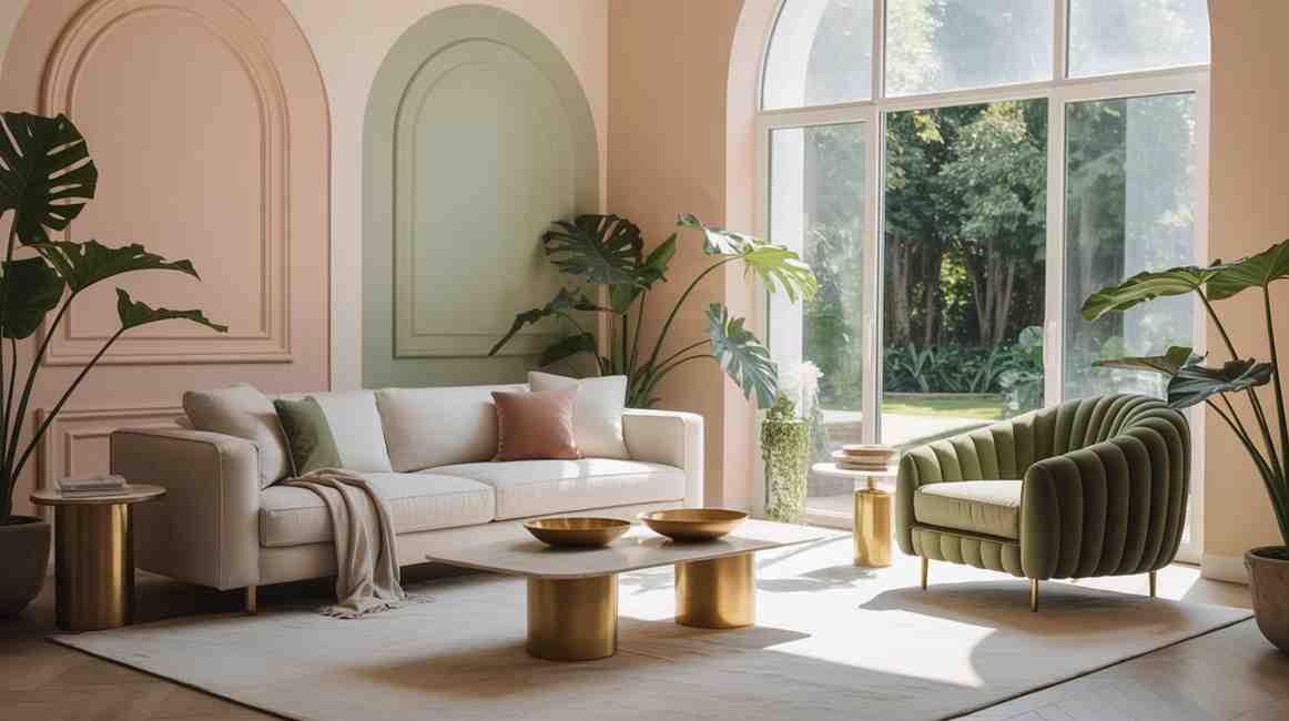 Pink Green Living Room Paint Makeover