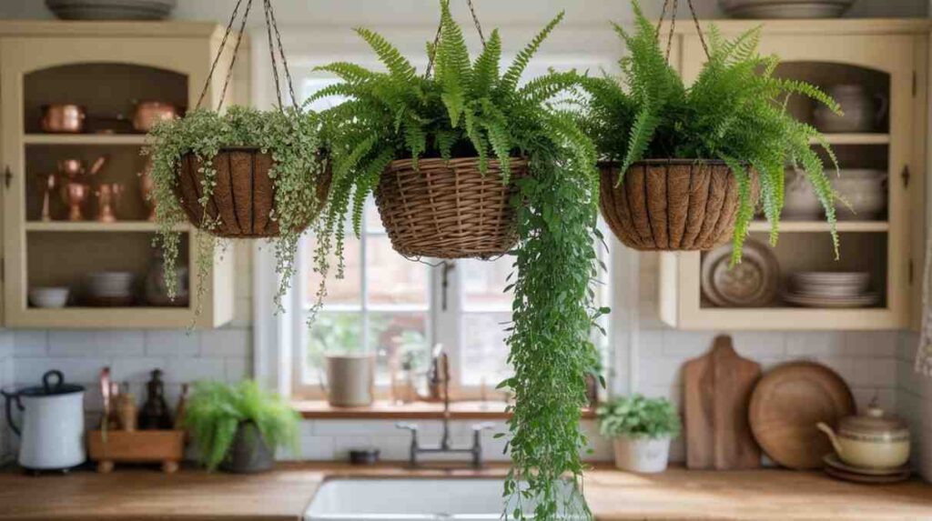 Indoor Hanging Plants for Kitchen Add Vertical Greenery